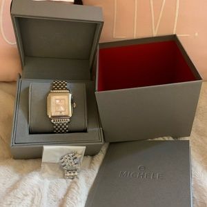 Michele Deco 18mm Pink Watch